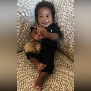 Burberry Kids Check-Print and Black Romper